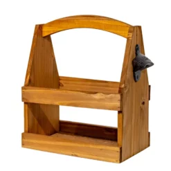 Avanti Wooden Beer Caddy With Bottle Opener - 6 Pack