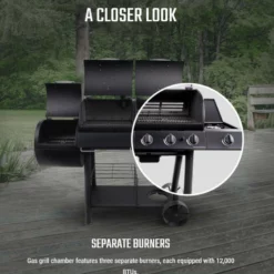 Longhorn Combo Charcoal Gas Smoker Grill By Oklahoma Joe's -AU BBQ Supplies Sales 2024 20209029 5