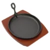 Cast Iron Round Sizzler 220mm With Wooden Stand By Olympia
