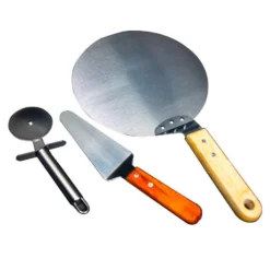 3 Piece Pizza Kit -Pizza Peel, Spatula And Pizza Cutter