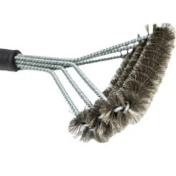 BBQ Grill Brush With Triple Stainless Steel Brush Head Bristles - Flaming Coals -AU BBQ Supplies Sales 2024 FC BRUSH02 4