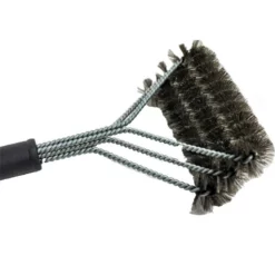 BBQ Grill Brush With Triple Stainless Steel Brush Head Bristles - Flaming Coals -AU BBQ Supplies Sales 2024 FC BRUSH02 5