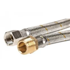 Companion Stainless Steel Braided LP Gas Hose - 3/8" BSP Male To 1/4 Female 900mm