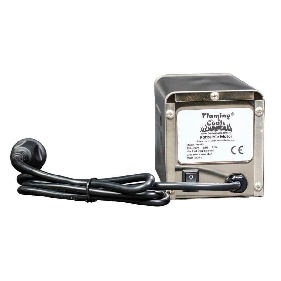 Stainless Steel BBQ Spit Rotisserie 240v Motor - 20kg - Flaming Coals 2 Stainless Steel BBQ Spit Rotisserie 240v Motor - 20kg - Flaming Coals - Image 2