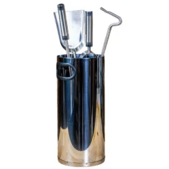 4 Piece Fire Tools Set In Bucket Stand By Fireup