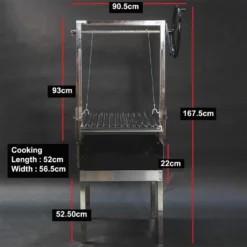 Argentine Parrilla Asado Grill With Spit Rotisserie Kit Option -AU BBQ Supplies Sales 2024 PAR060B KIT 4