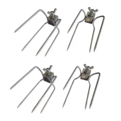 Large 4 Prong Rotisserie Fork For Chicken - 22mm Square X 4 - Flaming Coals
