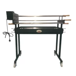 5 Skewer Spit | Rotating Gear Mechanism + Support Side | Flaming Coals -AU BBQ Supplies Sales 2024 RM SP005 5